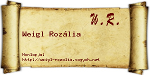 Weigl Rozália névjegykártya